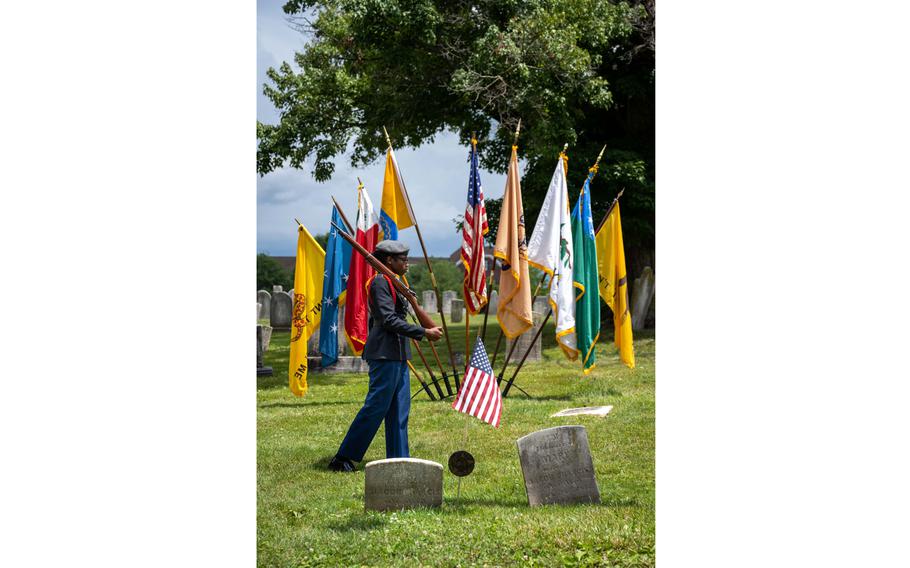 A gravesite commemoration and marker installation is held at the Flemington (N.J.) Baptist Church on Sunday, June 25, 2023, honoring Jacob Francis, a freed Black man who was born in Amwell Township in 1754. He died in Flemington 1836.