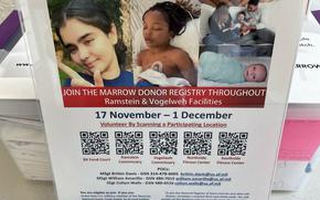 A Ramstein High School junior working on his Eagle Scout project and an Air Force first sergeant who survived a rare form of blood cancer are spearheading a bone-marrow donor drive. 
