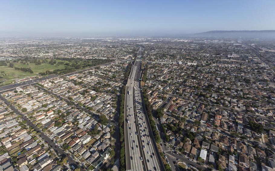 Pro-Palestinian protesters briefly shut down the 405 Freeway in West Los Angeles on Tuesday morning during rush hour. 