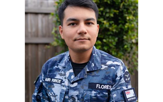 Australian air force Cpl. Lazarus Flores previously served with the U.S. Air Force in Alaska. 