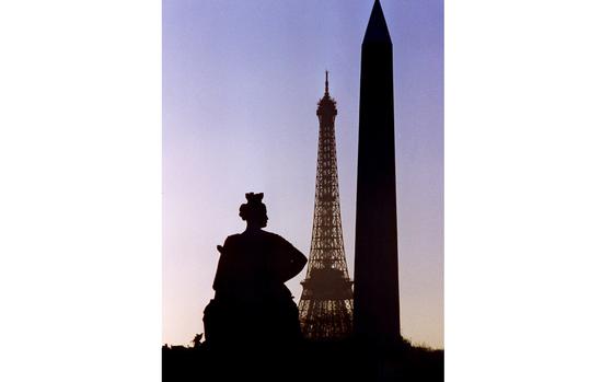 HED: Sous le ciel de Paris, 1998

Paris, France, Nov. 1998: A statue at the Tuileries, the Eifel tower and the obelisk on the Place de la Concorde are silhouetted in a Paris purple sky.

Traveling to Paris over the holidays? Check out Stars and Stripes Europe's article on what's happening in the City of Lights this winter.
https://europe.stripes.com/travel/winter-in-paris,-itinerary,-market,-christmas,-food.html

Looking for ideas for other winter getaways near you? Be sure to check out Stars and Stripes' community sites!https://www.stripes.com/communities/

META TAGS: Travel; weekend getaway; holiday travel; Paris: France; 