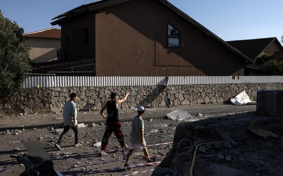 A home in Safed, Israel, damaged by a rocked from Lebanon.