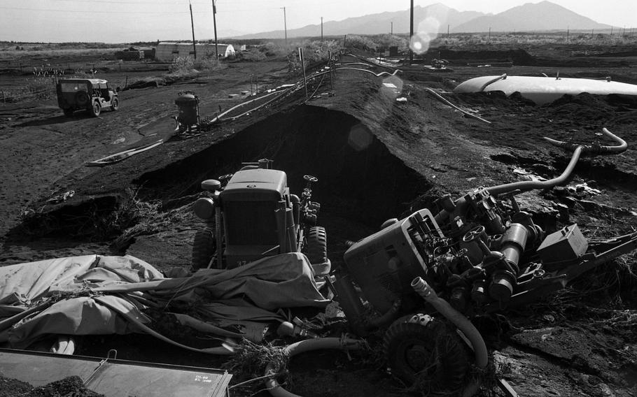 Damaged fuel bladder at Camp Fuji