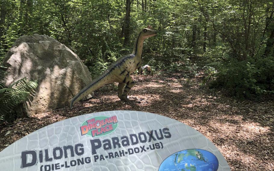 The imaginations of children and adults can run wild at the 60-acre Dinosaur Place inside Nature’s Art Village north of New London, Conn.