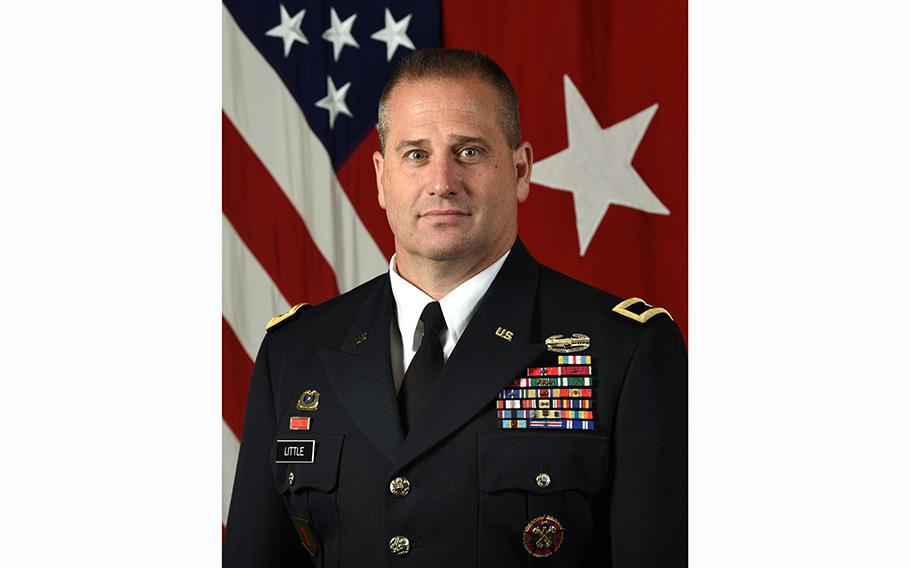 Maj. Gen. Eric Little of the National Guard poses in 2019 for his official service portrait. 