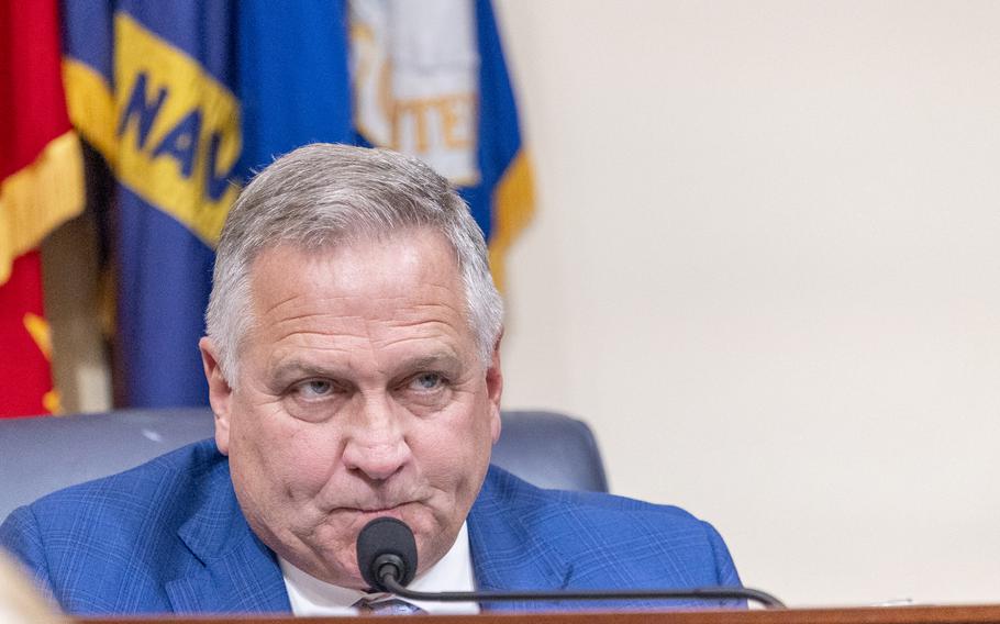 Rep. Mike Bost, R-Ill., at a House hearing about VA finances.