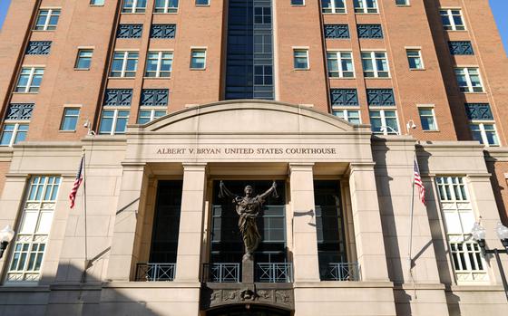 FILE - The U.S. District Court for the Eastern District of Virginia is seen, Sept. 9, 2024, in Alexandria, Va. (AP Photo/Stephanie Scarbrough, File)