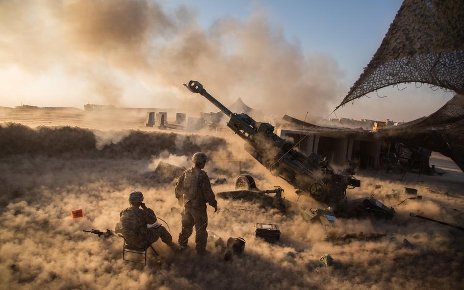 Soldiers with the 101st Airborne Division fire a M777 A2 Howitzer at Platoon Assembly Area 14, Iraq, Nov. 29, 2016. The Pentagon has introduced new safety measures aimed at protecting troops from brain injuries linked to blast exposure.