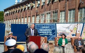 241018-N-FK318-1332

WASHINGTON (Oct. 18, 2024) Secretary of the Navy Carlos Del Toro speaks to audience members during a ceremony announcing the location for the new National Museum of the United States Navy, Oct. 18, 2024, in Washington, D.C. The site for the new NMUSN is in the vicinity of the historic Washington Navy Yard, at Tingey Street and M Street, and will improve public access to interactive exhibits that will share stories of the Navy’s rich history and heritage. The current NMUSN, which falls under Naval History and Heritage Command (NHHC), is located inside the Washington Navy Yard.  (U.S. Navy photo by Mass Communication Specialist 1st Class Abigayle Lutz)