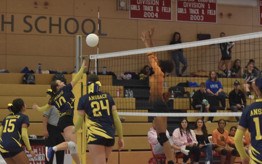 Bailey Eickmeyer goes up for the ball.