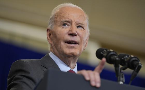 President Joe Biden delivers remarks on lowering the cost of prescription drugs, at NHTI Concord Community College, Tuesday, Oct. 22, 2024, in Concord, N.H. (AP Photo/Manuel Balce Ceneta)