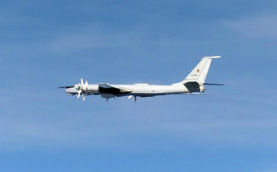 A Russian Tu-124 patrol aircraft flies around Japanese territory, Thursday, Sept. 12, 2024.