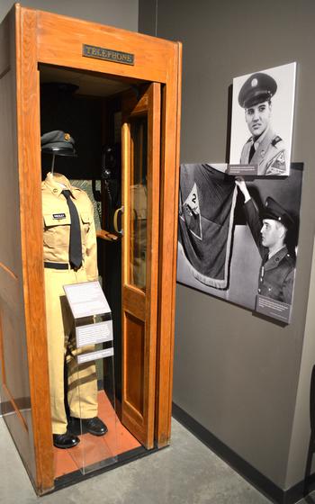 A display to commemorate Elvis Presley’s time in the Army at the National Mounted Warrior Museum at Fort Cavazos, Texas.