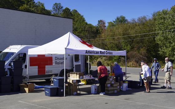 Elizabethton, Tenn., (Oct. 11, 2024) - American Red Cross set up outside the Tennessee Multi-Agency Resource Center which includes FEMA, Small Business Administration, and several local and state agencies providing assistance to local survivors of Hurricane Helene.