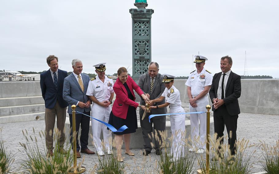 Ribbon-cutting for sea wall