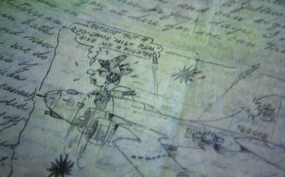 A drawing in a letter from a U.S. airman during WWII is part of the collection of war letters by the Legacy Project. The airman was set to become a cartoonist for Disney after the war and wrote about how he wanted more adventure, according to Andrew Carroll, founder of the Legacy Project. This was the last letter he wrote before he was killed. 