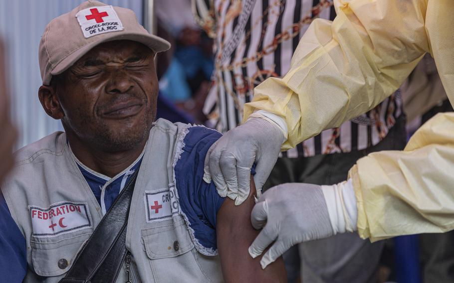 A man receives a vaccination