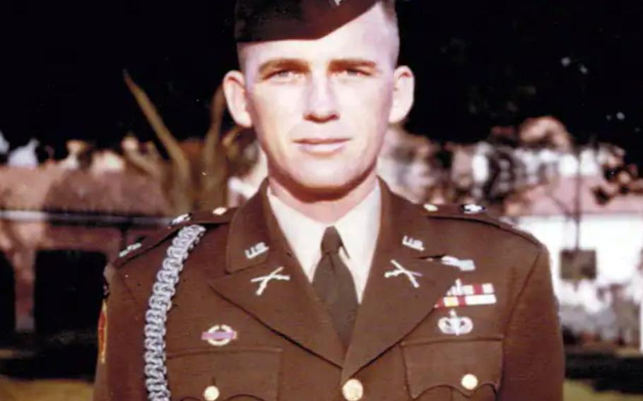 
Retired Col. Ralph Puckett as an Army captain in 1952, a few months after he was wounded in a hellacious battle against Chinese soldiers in North Korea.