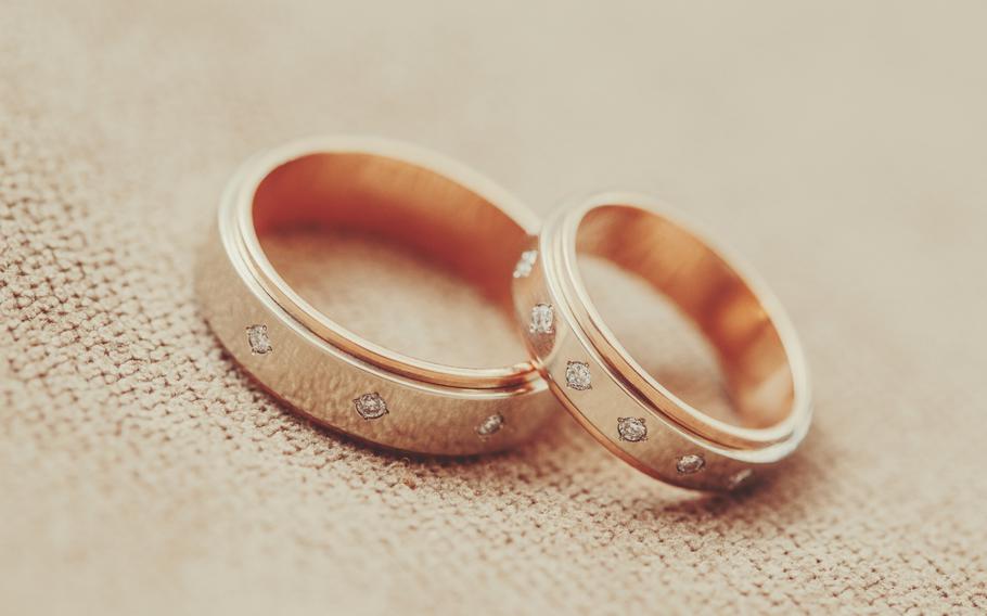 Golden wedding rings