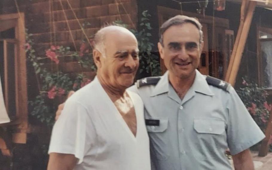 TV journalist Elizabeth Vargas’ father, right, is shown in an undated photo. According to Elizabeth Vargas’ memoir, “Between Breaths,” her father was in the U.S. Army and served in Vietnam. 