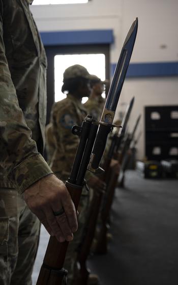 U.S. Space Force Guardians practice drill