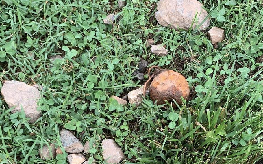 An old grenade mysteriously washed up in a ditch, according to the Rockingham (N.C.) County Sheriff’s Office.