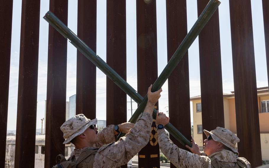 Marines prepare the southern border wall