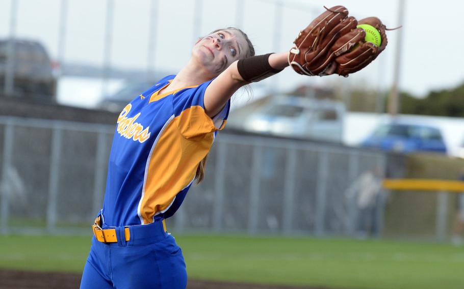 Gracie Kenney catches a popup.