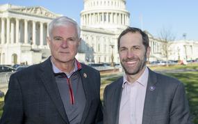 For Country Caucus co-chair Rep. Jason Crow, D-Colo., right, and Rep. Steve Womack, R-Ark., left, pose for a portrait at the Capitol following a vote, Thursday, Dec. 12, 2024, in Washington. (AP Photo/Rod Lamkey, Jr.)