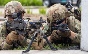 U.S. Army soldiers from the East Africa Response Force participate in a readiness exercise in Libreville, Gabon, in September 2024. There is a Pentagon proposal to place U.S. Africa Command back under U.S. European Command, CNN reported this week.