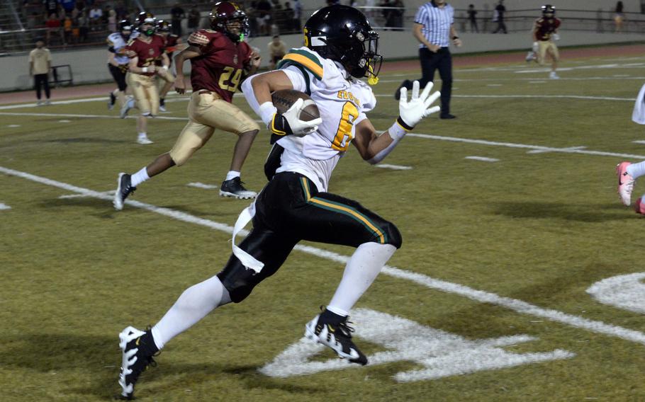 Edgren running back P.J. Lorenzo, with 152 yards on 19 carries and a touchdown, kept Perry defenders such as Travis Walker on the run all night.