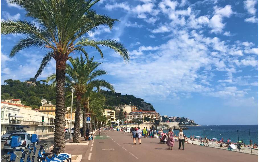 The oceanside Promenade des Anglais in Nice, France, is a beautiful four-mile stretch  -- as long as you remain on the lookout for others enjoying it also.