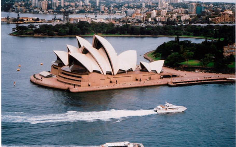 From the bridge, the view of the famous Sydney Opera House is breathtaking.