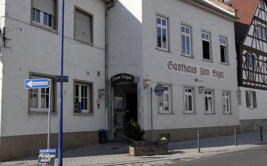 The Gasthaus Zum Engel in the Wiesbaden neighborhood of  Erbenheim has spacious outdoor seating and a comfy atmosphere inside and out.