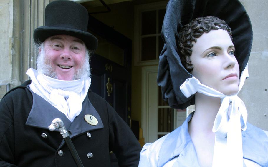 A master of Regency dance and etiquette, a gentleman dressed as Mr. Bennett from Jane Austen's novel, "Pride and Prejudice" also works at the Jane Austen Centre in the English city of Bath. He's especially busy during the Jane Austen Festival, which runs through Sept. 21, 2014. Dates are Sept. 11-20 for the 2015 gathering.