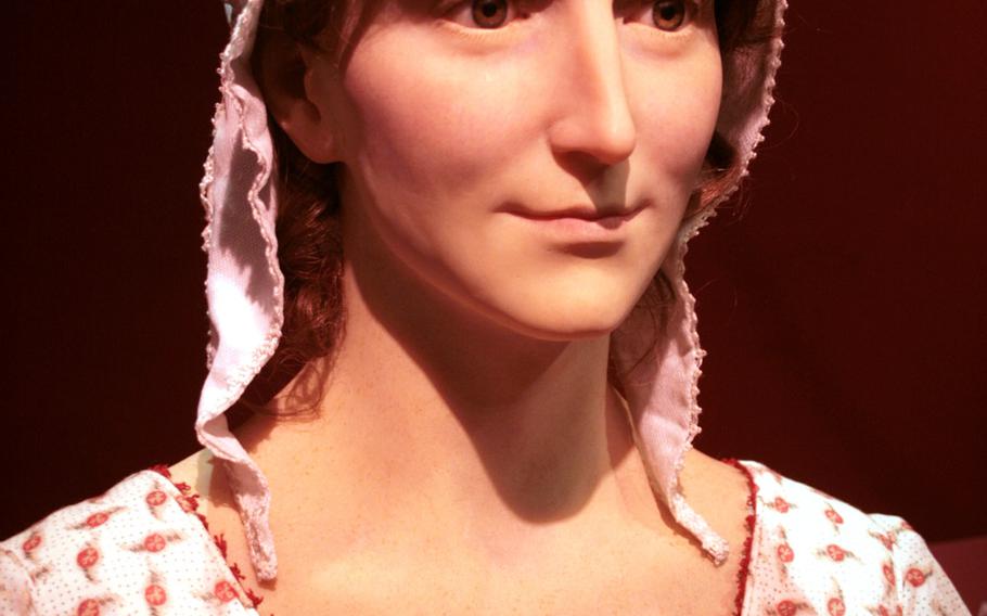 A waxwork depiction of Jane Austen, based on drawings by a forensic artist, was revealed in July and is on display at the Jane Austen Centre in Bath, England.