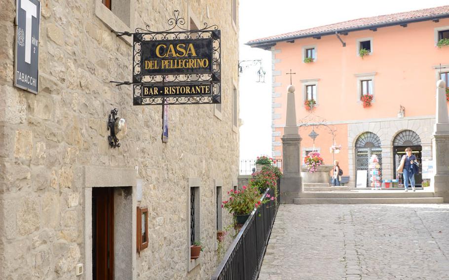 Casa del Pellegrino, a hotel, and Al Piazzale, a restaurant, are both located in the Sanctuary of Castelmonte, a small hamlet near Udine, Italy, which takes part in a yearly pilgrimage every September 8th.