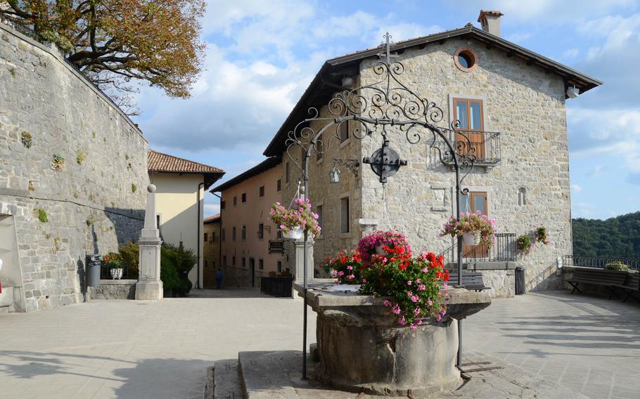 The Sanctuary of Castelmonte is a beautiful 12th-century structure situated in the Julian Alps on the outskirts of Udine, Italy.