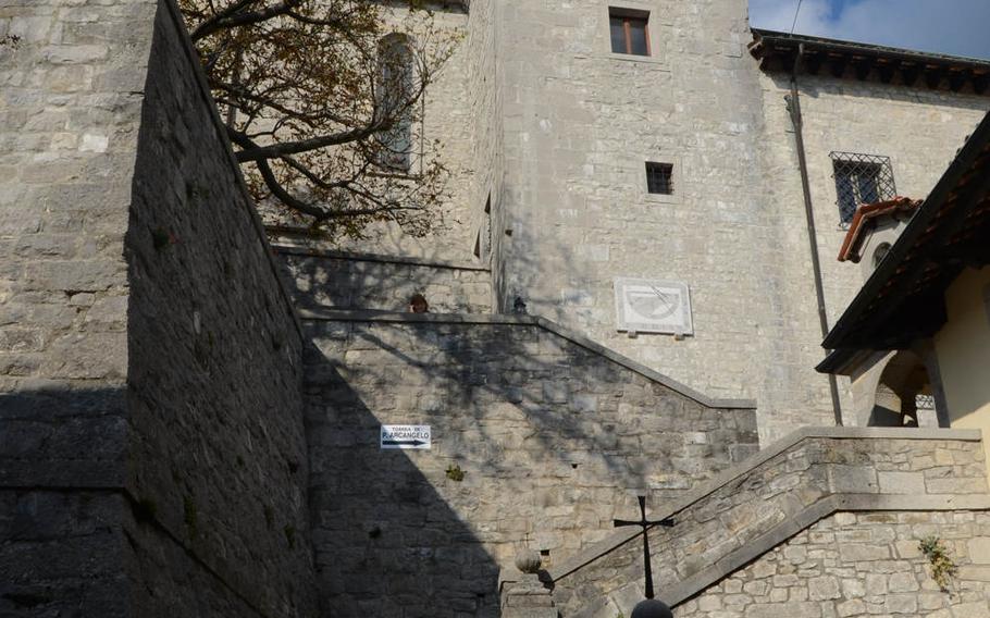 A bell tower in the middle of the Sanctuary of Castelmonte near Cividale, Italy, can be heard ringing atop a peak in the Julian Alps, near the Slovene border.