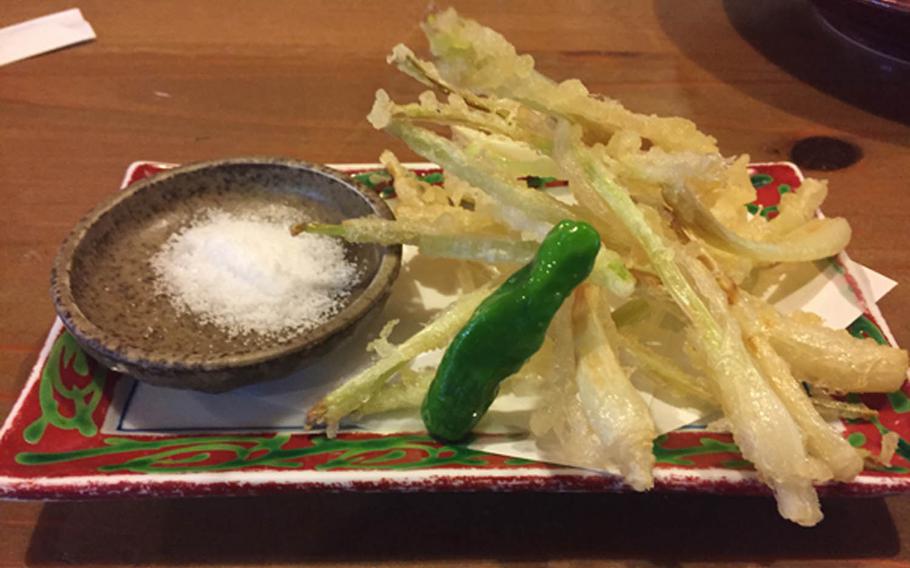 The green-onion tempura was light, crisp and devoid of grease deposits, making it another must-try at Sui Dunchi in Naha, Okinawa.