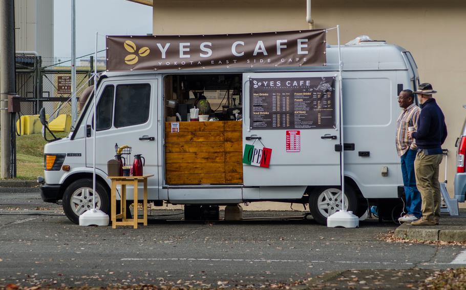 Located in a parking lot adjacent to the base's skate park, Yes Cafe is a welcome alternative to the pre-made coffee drinks sold from vending machines or nearby convenience stores.