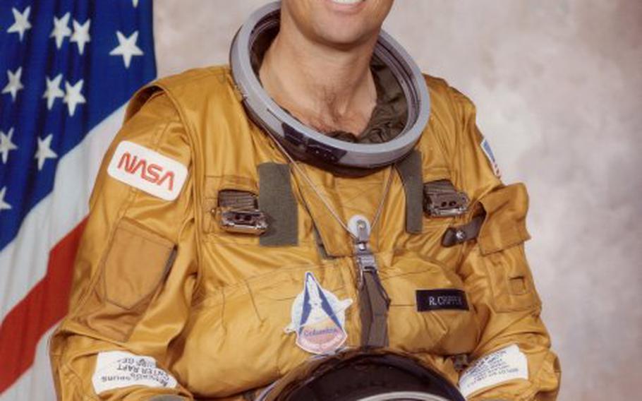 Robert Crippen is a Navy veteran who piloted the first shuttle mission in 1981.