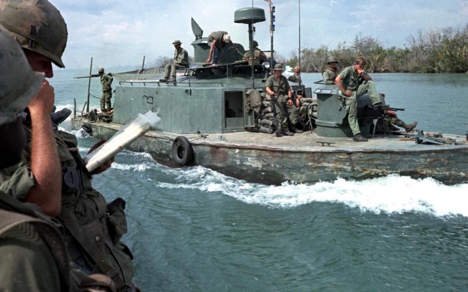 On the river in Vietnam, 1969.