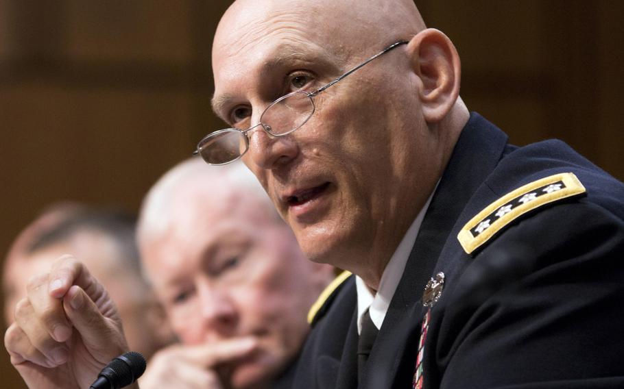 Gen. Ray Odierno, Army chief of staff, testifies before the Senate Armed Services Committee, May 6, 2014.