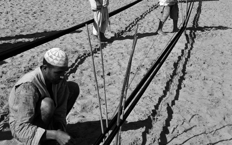 At Camp Jabaliya, one of the refugee settlements on the Gaza Strip, in February, 1958.