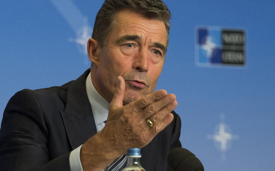 NATO Secretary General Anders Fogh Rasmussen, during a press conference ahead of the NATO Summit in Wales on Sept. 1, 2014.
