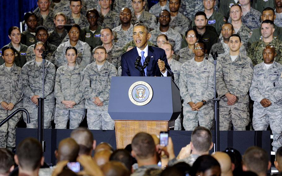 President Barack Obama speaks at MacDill Air Force Base, Fla., Wednesday, Sept. 17, 2014.