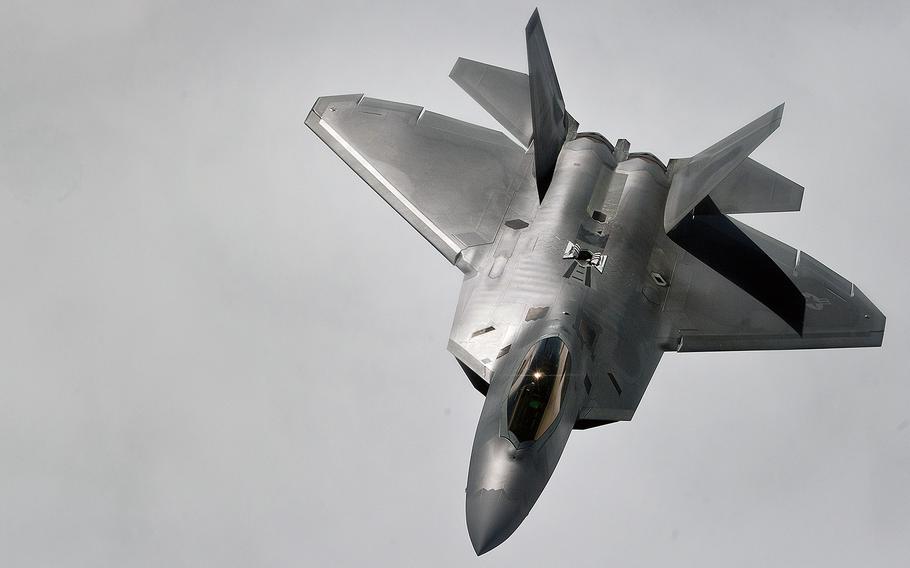 An F-22 Raptor participates in an exercise on March 7, 2014, at Joint Base Pearl Harbor-Hickam, Hawaii. On Tuesday, Sept. 23, 2014, Pentagon officials said Raptors were among the aircraft that flew missions over Syria providing airstrikes against Islamic State militants.