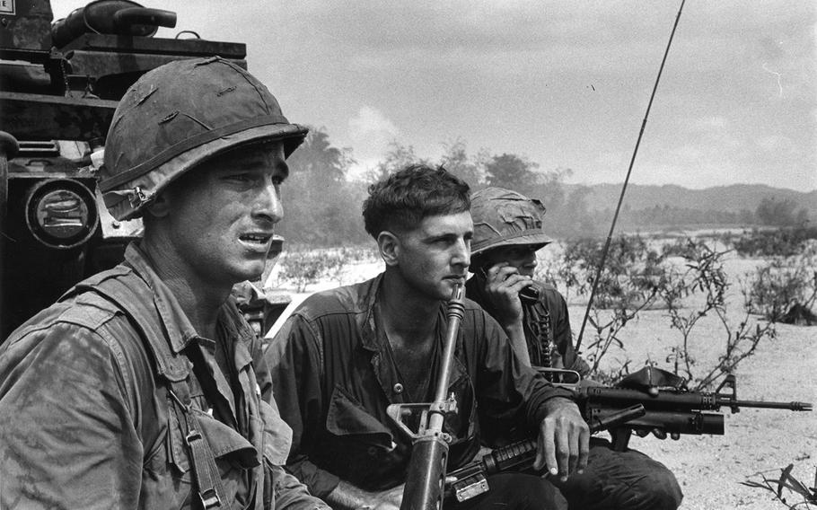 A 1st Cavalry unit spots Viet Cong in the An Lao Valley, just before fighting begins, in April, 1967.