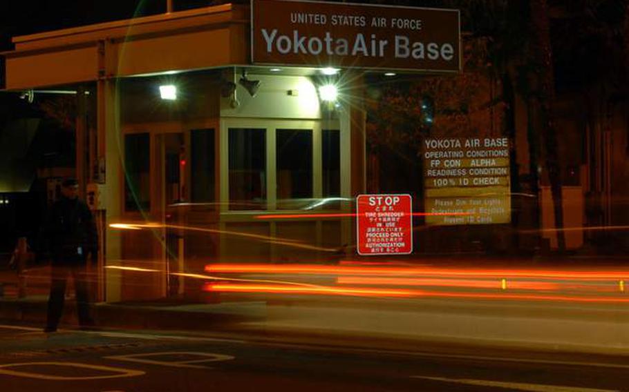 The Yokota Air Base, Japan Fussa gate will be closed to vehicle traffic 10 p.m.-6 a.m. and closed to pedestrians from 1 a.m. to 6 a.m.